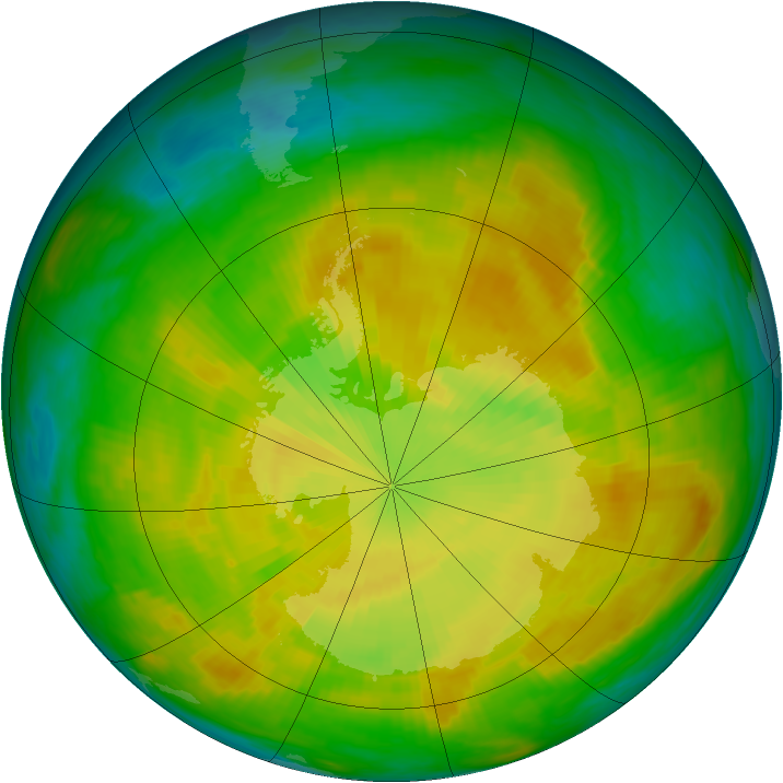 Antarctic ozone map for 28 November 1980